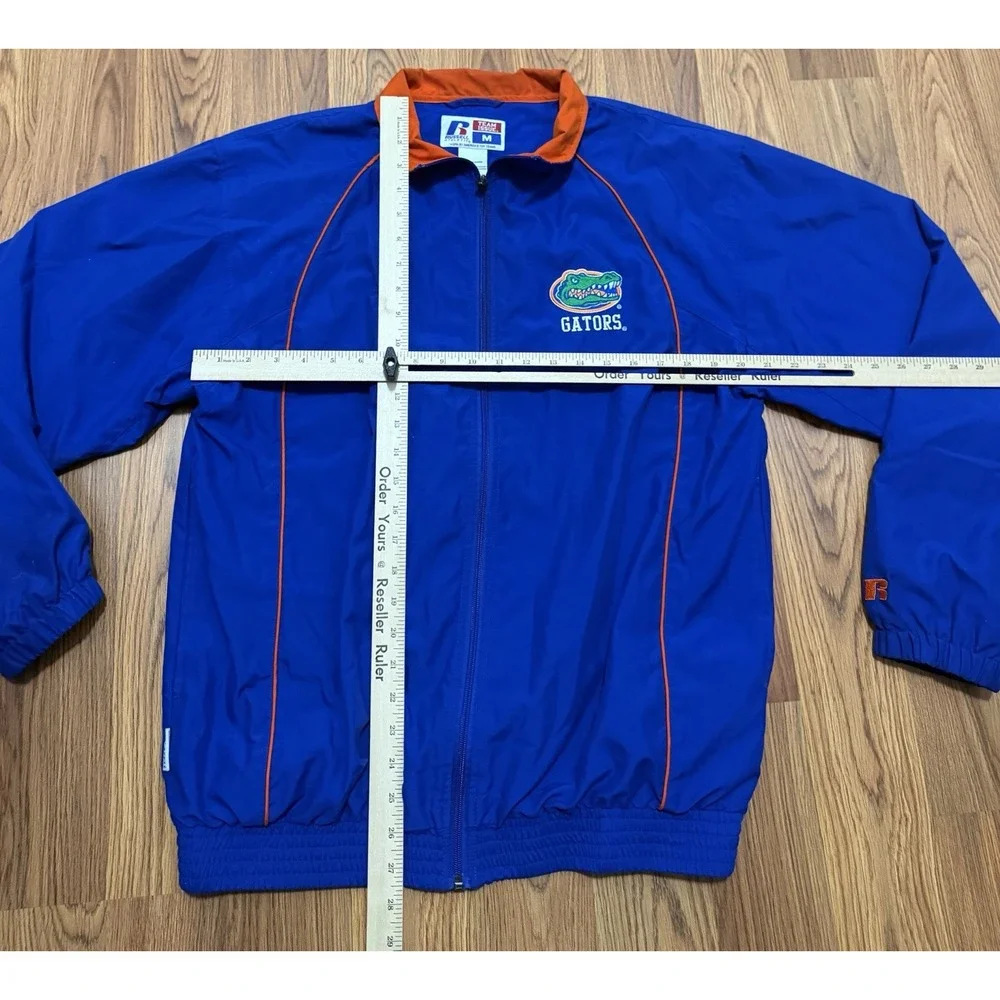 Florida Gators Jacket Mens Medium Russell Athletic Team Issue Windbreaker Blue